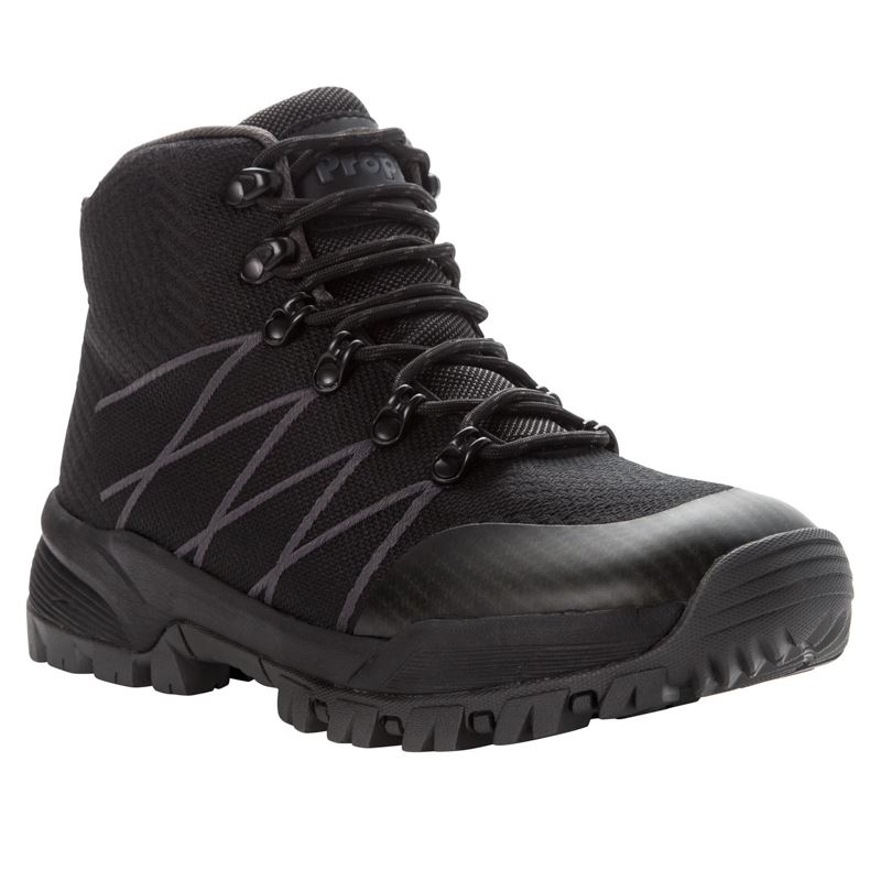 Black / Grey Men\'s Propet Traverse Boots | NlUR1Wal