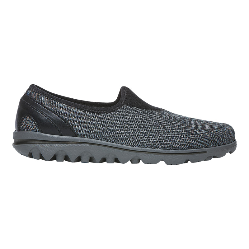 Black / Grey Women's Propet TravelActive Slip-On Sneakers | d8hLQ6wj