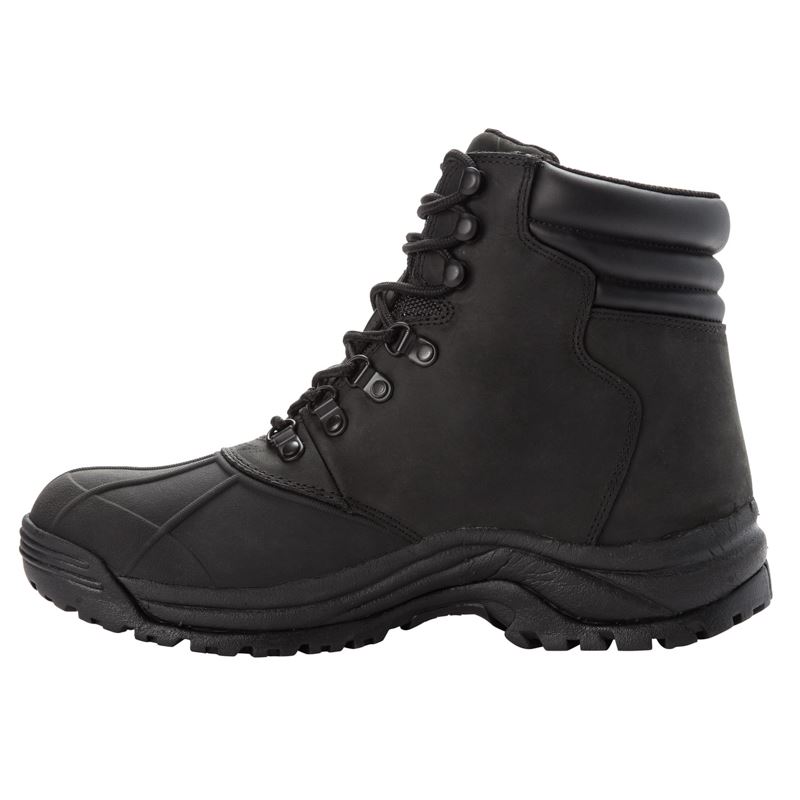 Black Men's Propet Blizzard Mid Lace Boots | JYOaANqm