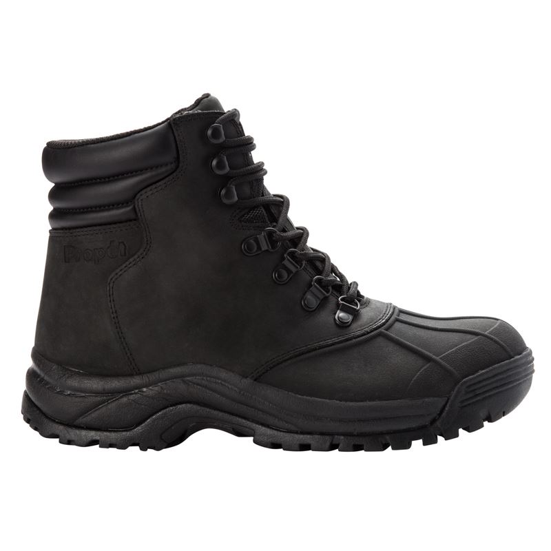 Black Men's Propet Blizzard Mid Lace Boots | JYOaANqm