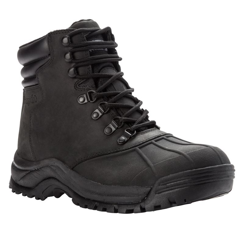 Black Men\'s Propet Blizzard Mid Lace Boots | JYOaANqm