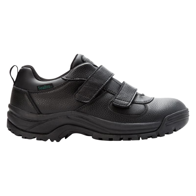 Black Men's Propet Cliff Walker Low Strap Outdoor Shoes | 1ZRVmRUt