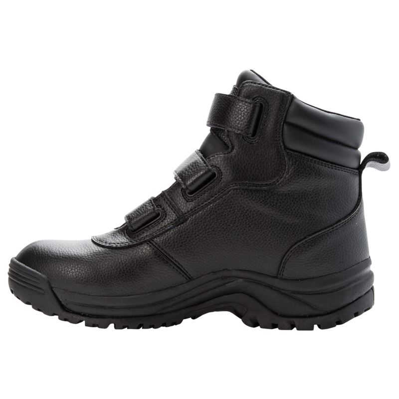 Black Men's Propet Cliff Walker Tall Strap Boots | Iho9240B