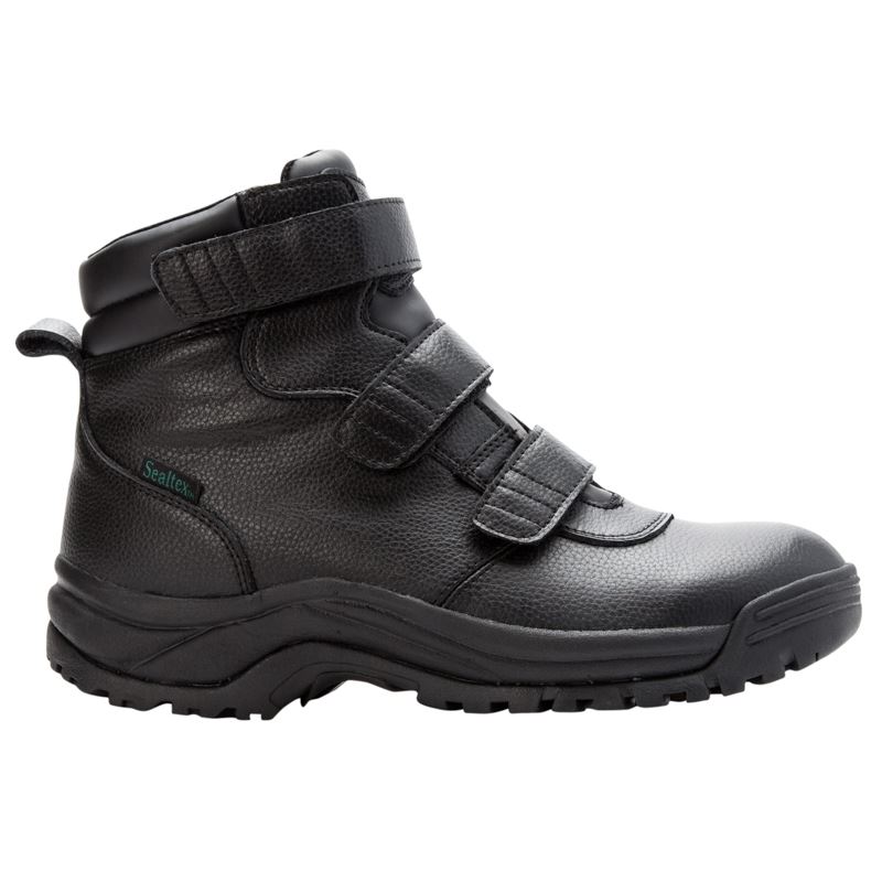 Black Men's Propet Cliff Walker Tall Strap Boots | Iho9240B