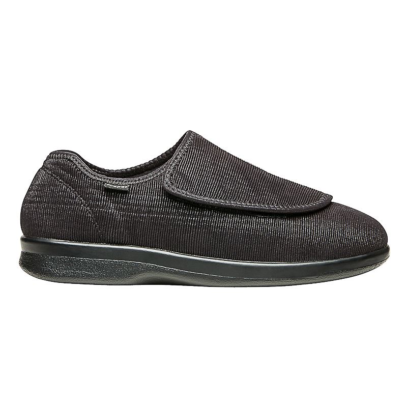 Black Men's Propet Cush'N Foot Flat Shoes | JtAa7404