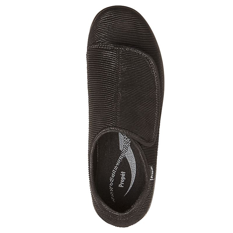 Black Men's Propet Cush'N Foot Flat Shoes | JtAa7404