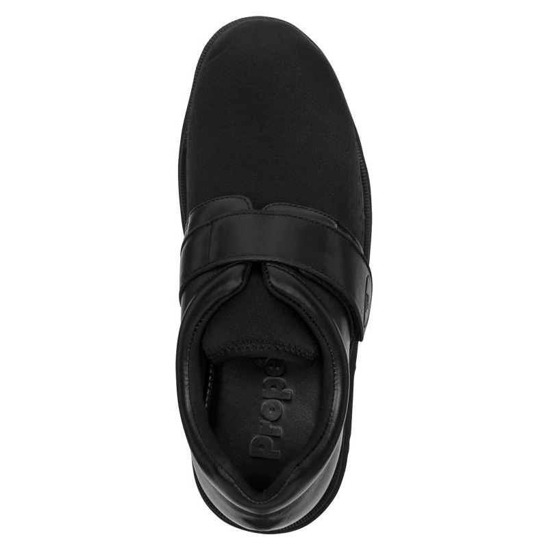 Black Men's Propet PedWalker 3 Flat Shoes | vomzEzr5