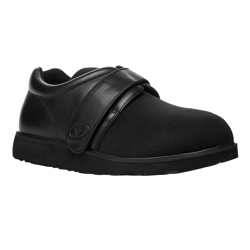 Black Men\'s Propet PedWalker 3 Flat Shoes | vomzEzr5