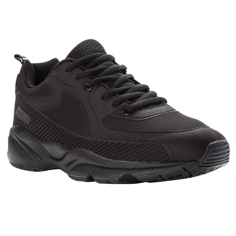 Black Men\'s Propet Stability Laser Sneakers | LzXOzAG8