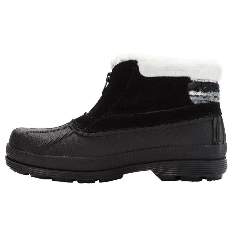 Black / White Women's Propet Lumi Ankle Zip Boots | ALzlY2KS