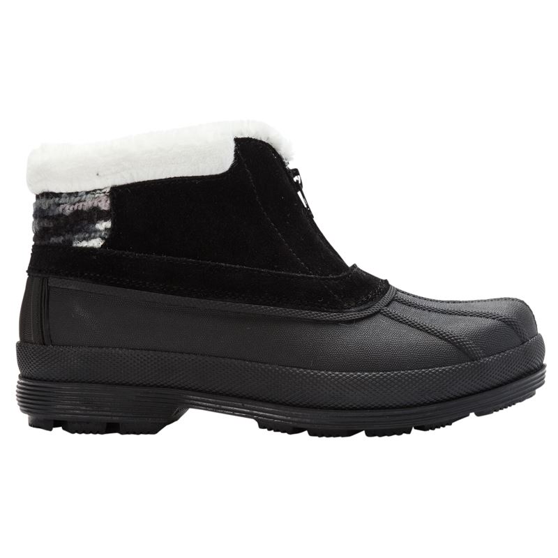 Black / White Women's Propet Lumi Ankle Zip Boots | ALzlY2KS