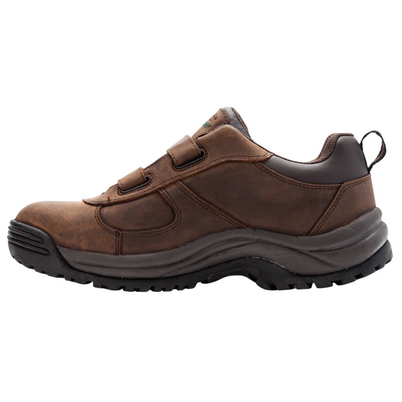 Brown Men's Propet Cliff Walker Low Strap Diabetic | 6ab2aLLT