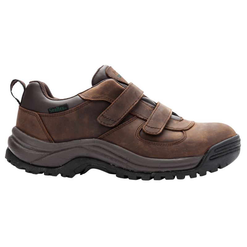 Brown Men's Propet Cliff Walker Low Strap Diabetic | 6ab2aLLT