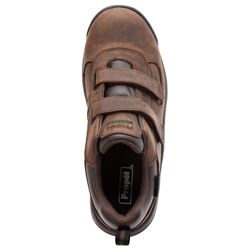 Brown Men's Propet Cliff Walker Low Strap Diabetic | 6ab2aLLT