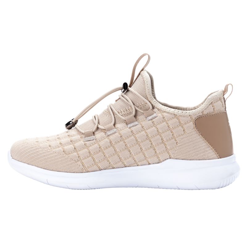 Cream Metal Women's Propet TravelBound Sneakers | 5qGdfEww