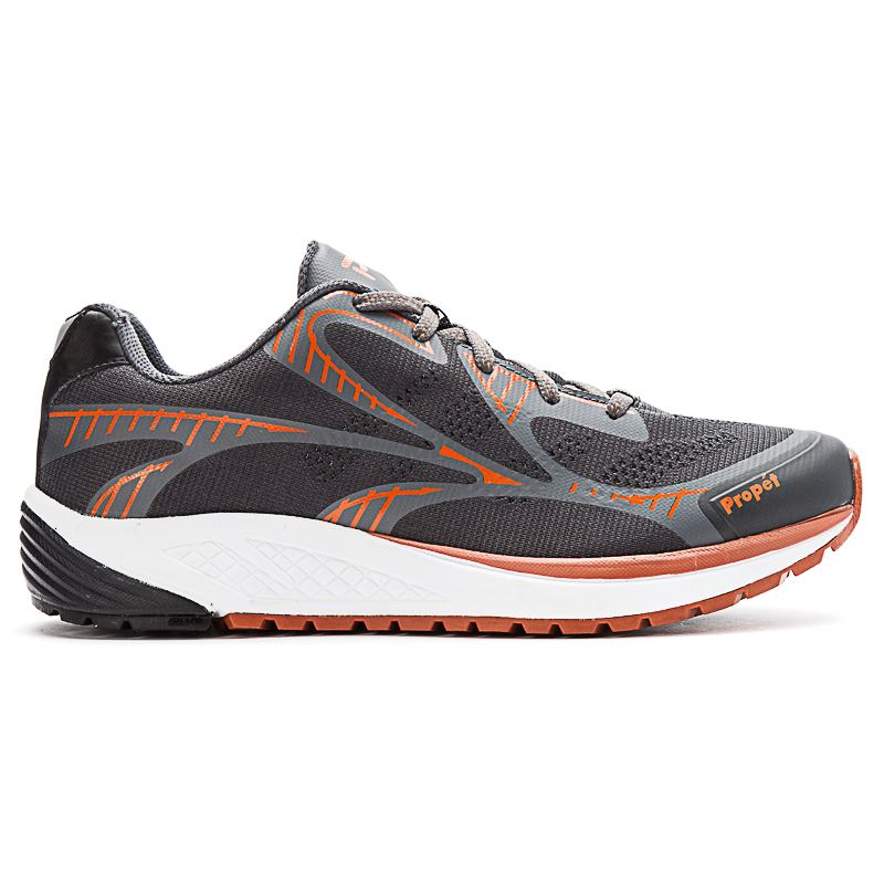 Dark Grey / Orange Men's Propet One LT Sneakers | aTJhQwtN