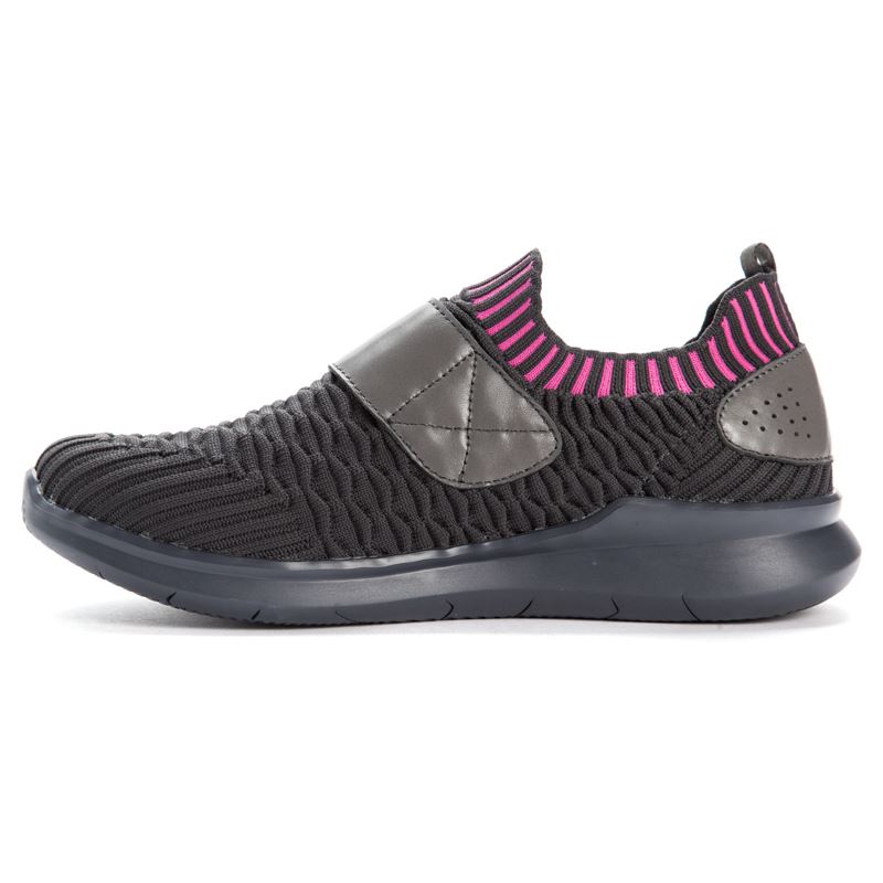 Dark Grey Women's Propet TravelBound Strap Sneakers | dzTdBiRU