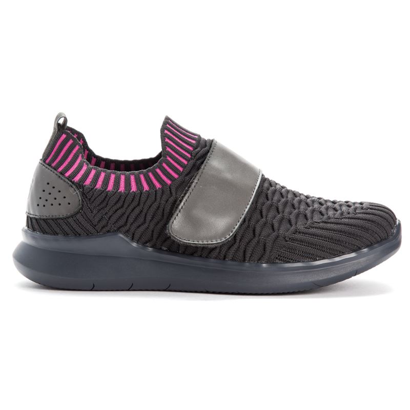 Dark Grey Women's Propet TravelBound Strap Sneakers | dzTdBiRU