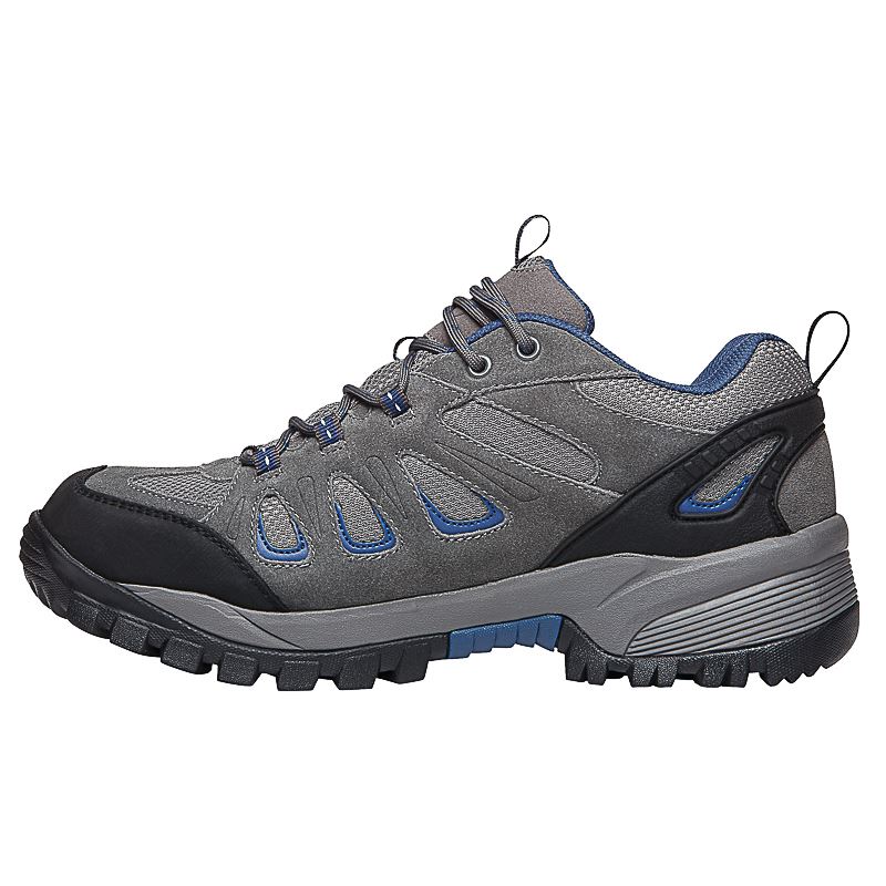 Grey / Blue Men's Propet Ridge Walker Low Diabetic | NXvTjLNp