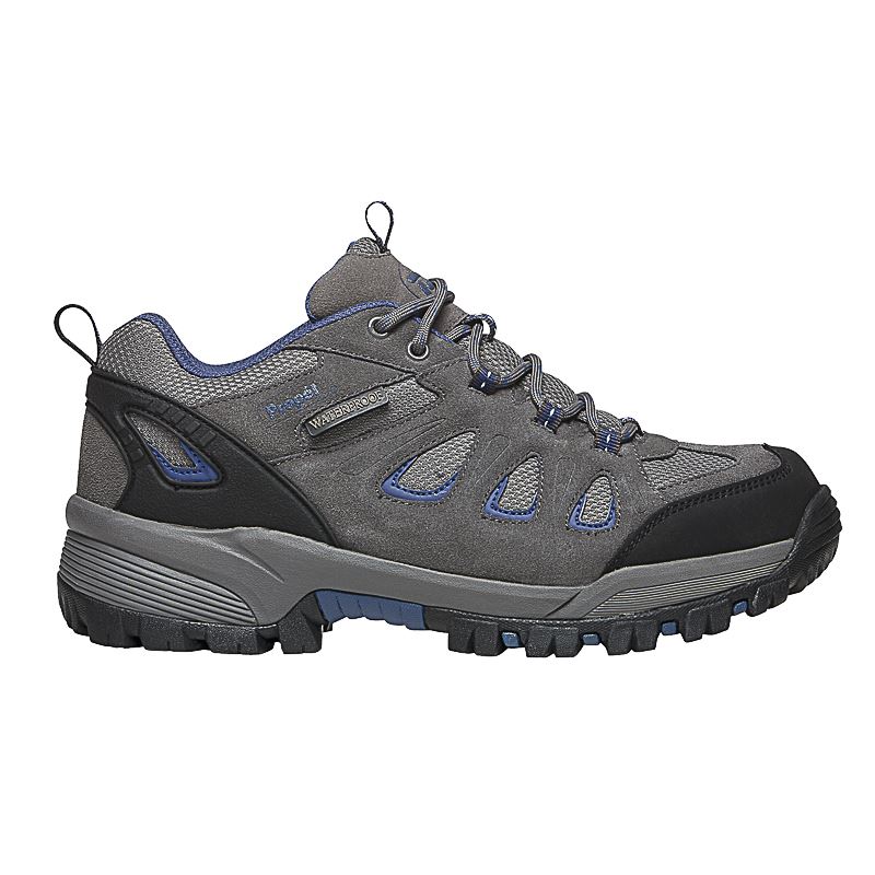 Grey / Blue Men's Propet Ridge Walker Low Diabetic | NXvTjLNp