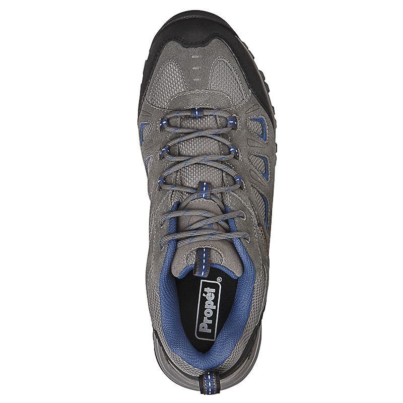 Grey / Blue Men's Propet Ridge Walker Low Diabetic | NXvTjLNp