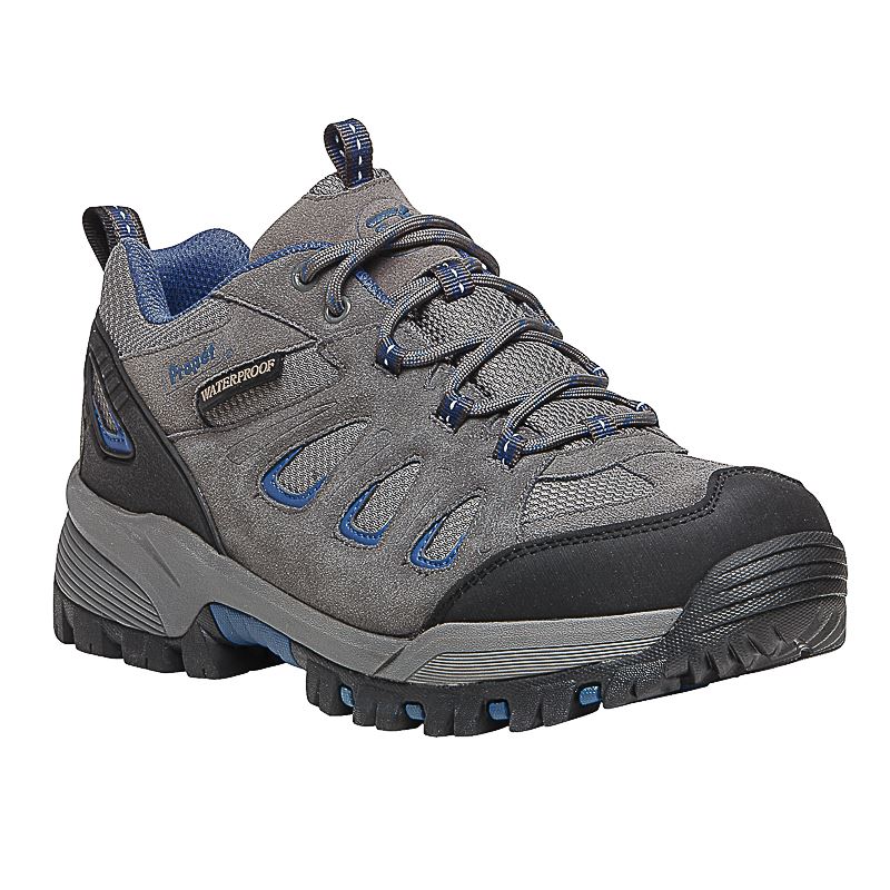 Grey / Blue Men\'s Propet Ridge Walker Low Diabetic | NXvTjLNp