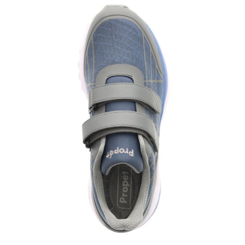 Grey / Blue Women's Propet One Twin Strap Sneakers | o1770gwf