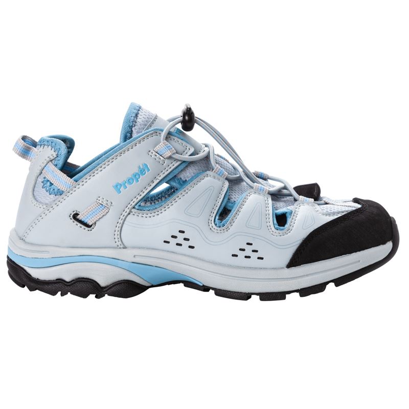 Grey / Blue Women's Propet Piper Sandals | EqLDZs0Q