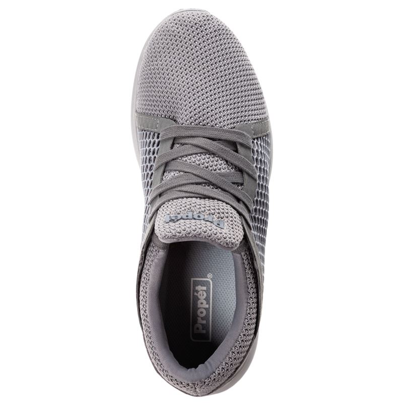 Grey Men's Propet Viator Dual Knit Sneakers | 74vIO7sF