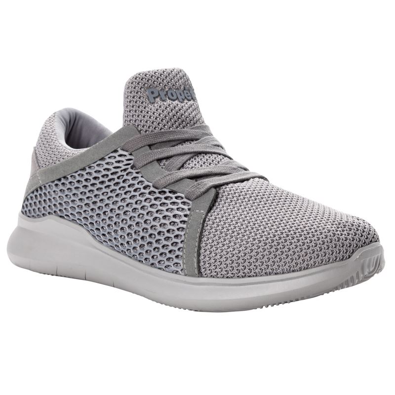 Grey Men\'s Propet Viator Dual Knit Sneakers | 74vIO7sF