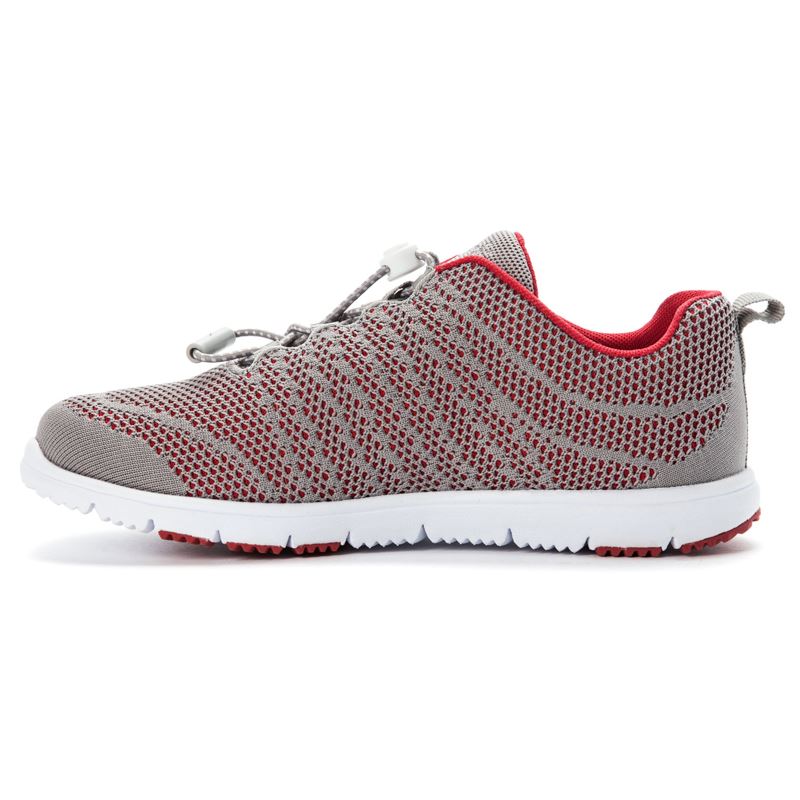 Grey / Red Women's Propet TravelWalker EVO Sneakers | SMWodB5f