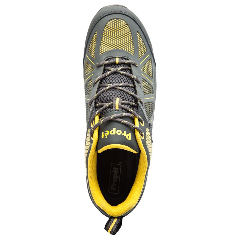 Grey / Yellow Men's Propet Seeley Walking Shoes | B752FewK