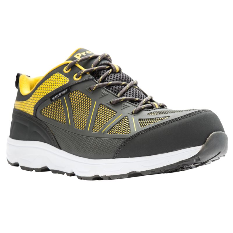 Grey / Yellow Men\'s Propet Seeley Walking Shoes | B752FewK