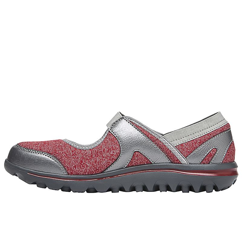 Red / Silver Women's Propet Onalee Sneakers | AbzShkTE