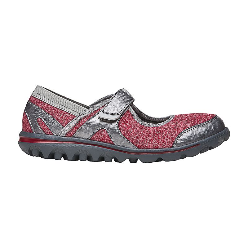 Red / Silver Women's Propet Onalee Sneakers | AbzShkTE