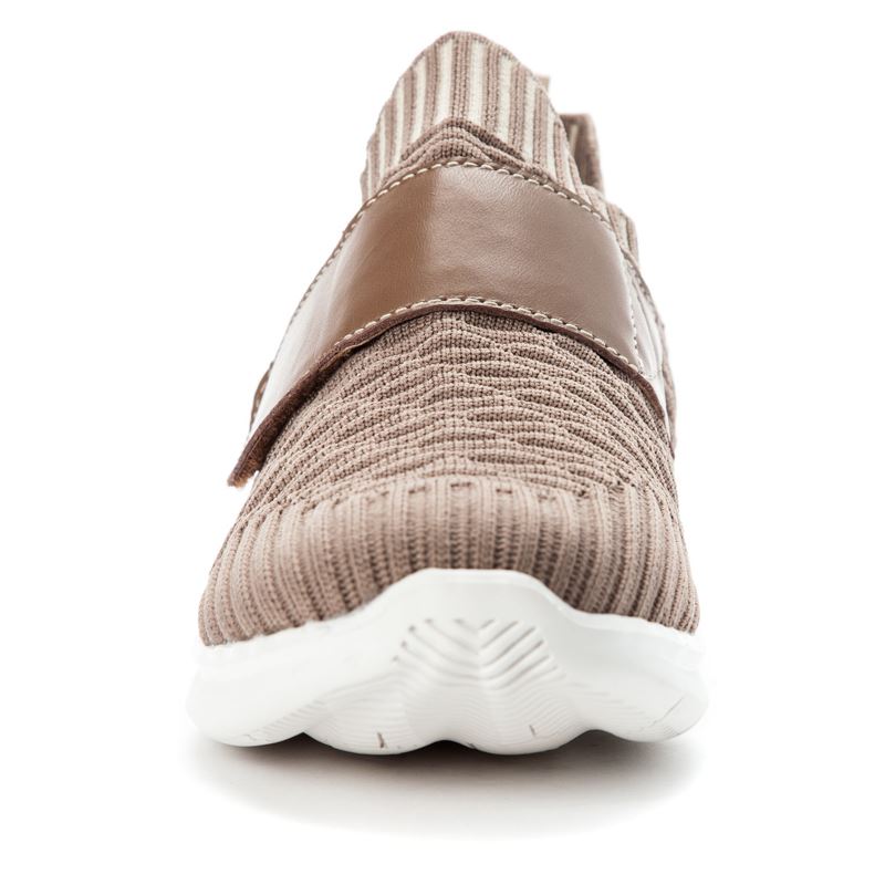 Smoked Taupe Women's Propet TravelBound Strap Sneakers | uHodOlgX