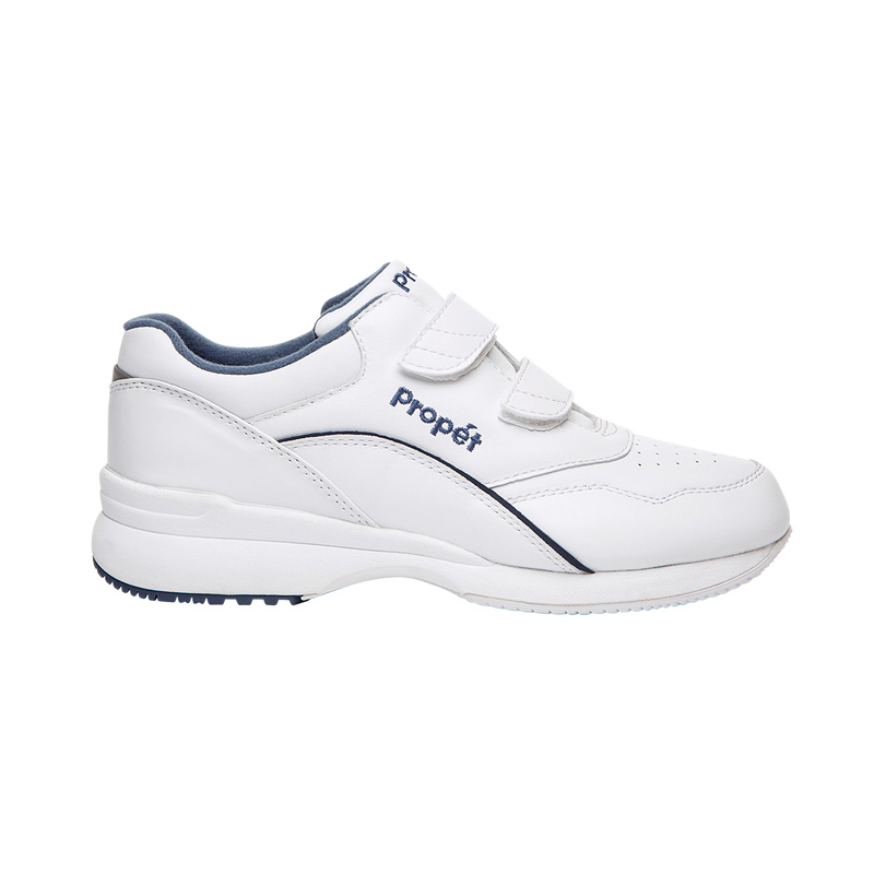 White / Blue Women's Propet Tour Walker Strap Sneakers | hROeeSRf