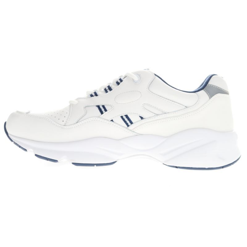 White / Navy Men's Propet Stability Walker Sneakers | eV9fJxTz