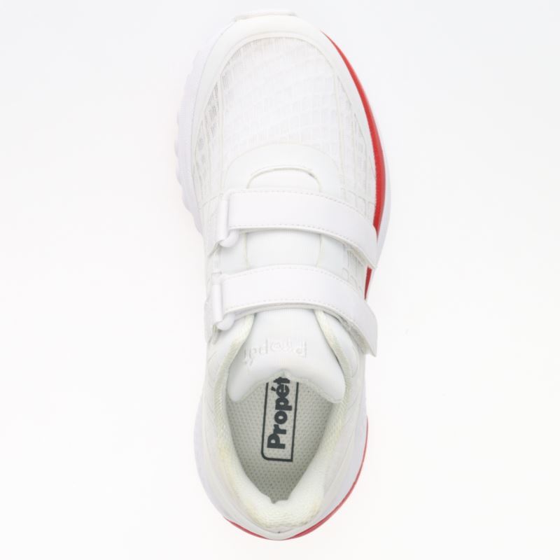 White / Red Women's Propet One Twin Strap Sneakers | 9WDBW4qC