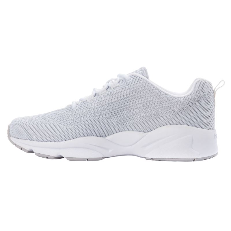 White / Silver Women's Propet Stability Fly Sneakers | l6W5Weyc