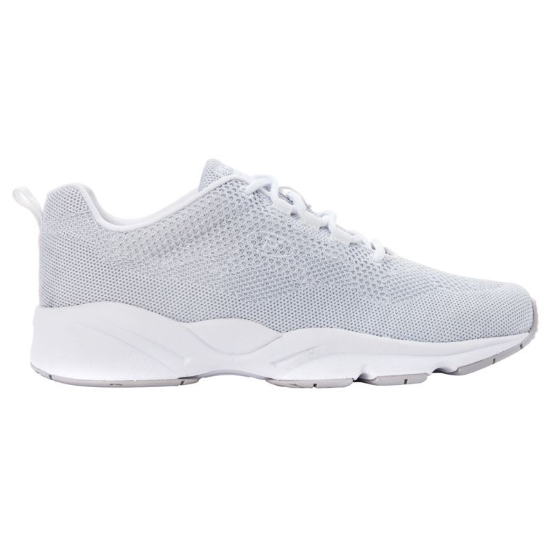 White / Silver Women's Propet Stability Fly Sneakers | l6W5Weyc