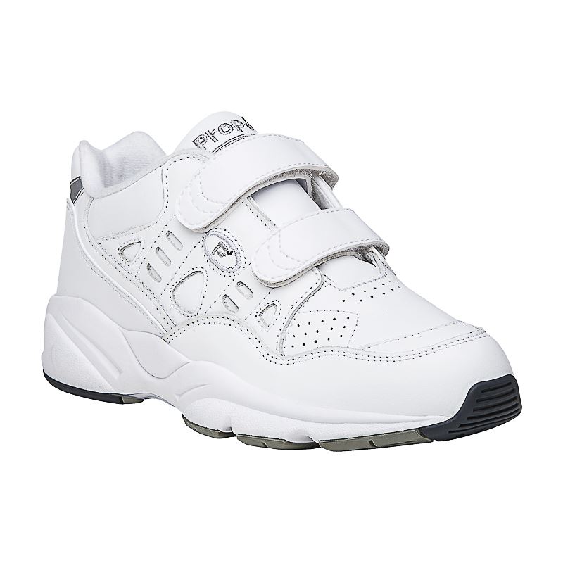 White Women\'s Propet Stability Walker Strap Sneakers | qI01CR44