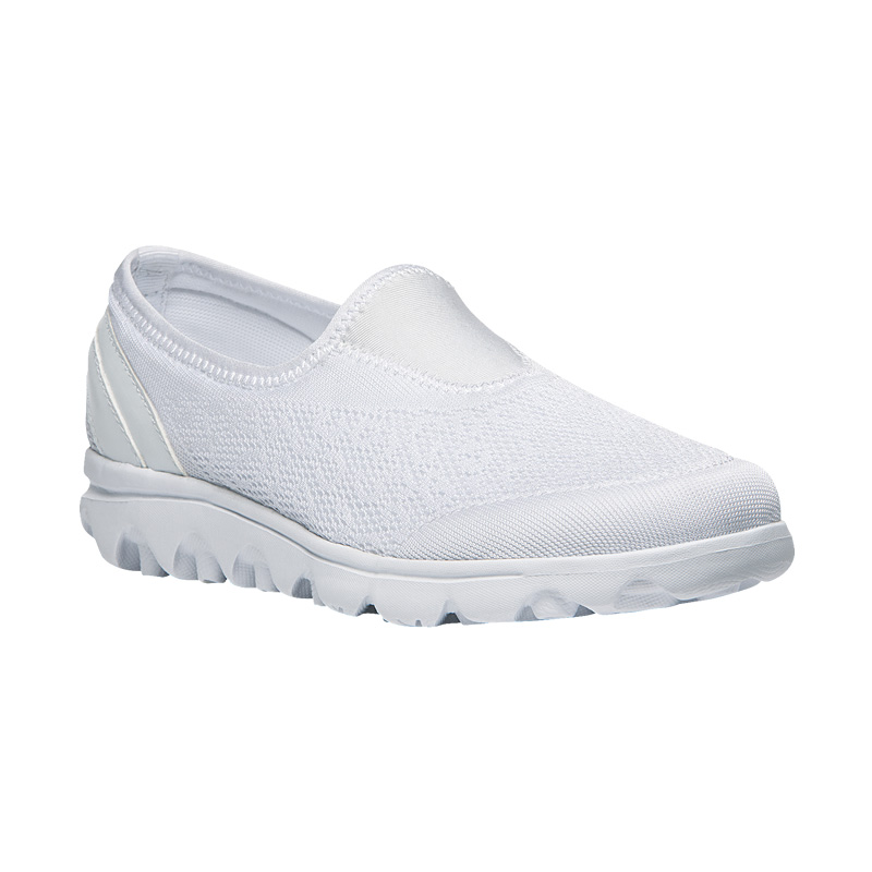 White Women\'s Propet TravelActive Slip-On Sneakers | VNluTkbu