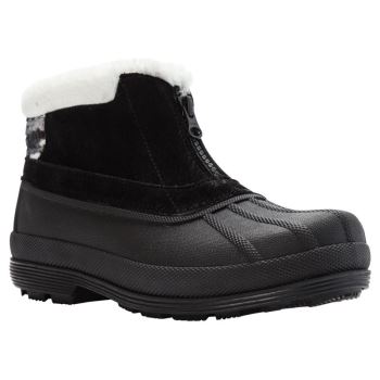 Black / White Women's Propet Lumi Ankle Zip Boots | ALzlY2KS