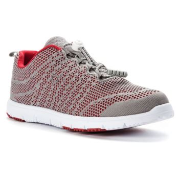 Grey / Red Women's Propet TravelWalker EVO Sneakers | SMWodB5f