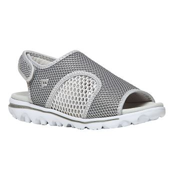 Silver / Black Women's Propet TravelActiv SS Sandals | 1Wl8C2Tk