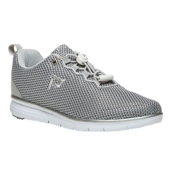 Silver / Black Women's Propet TravelFit Prestige Sneakers | bSMcuOTg