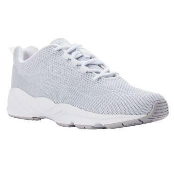 White / Silver Women's Propet Stability Fly Sneakers | l6W5Weyc